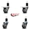 Service Caster 3'' Thermoplastic Rubber Swivel 1-3/4'' Expanding Stem Caster Set 2 Total Lock Brakes, 4PK SCC-EXTTL20S314-TPRB-2-S-2-134 - alternate 2